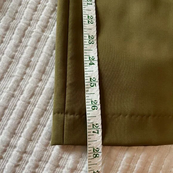 Tibi Stella Tropical Wool  Pant in Dark Hazel Green - 2 - Picture 9 of 13